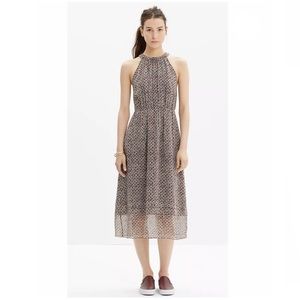 Madewell Silk Midi Dress in Diamond Tile Size 2